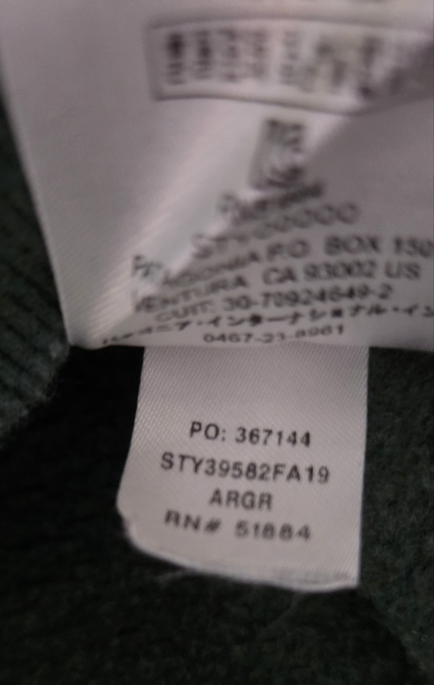 Patagonia Dark Green Crewneck Hoodie with Mountain Bison Graphic, Size Medium - Picture 5 of 8